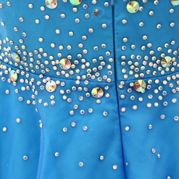 Short Tulle Blue Prom Homecoming Dress Party - Picture 6 of 7